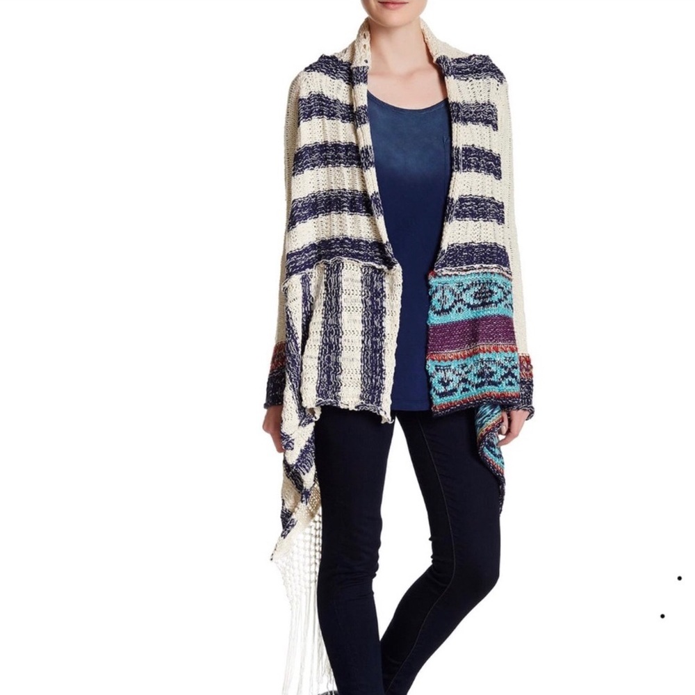 NWT ARATTA Josette fringe cardigan S M